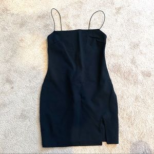 Black Slip Dress With Slit